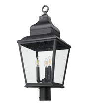 Raphael 3 Light 12" Outdoor Post Mount Fixture in Sand Black, Post Top Only, Round Fitter