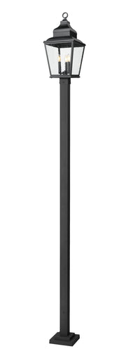 Raphael 3 Light 12" Outdoor Post Mount Fixture in Sand Black, 96" Square Post