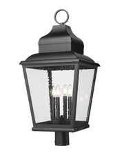 Raphael 4 Light 14" Outdoor Post Mount Fixture in Sand Black, Post Top Only, Round Fitter