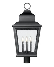 Raphael 4 Light 14" Outdoor Post Mount Fixture in Sand Black, Post Top Only, Round Fitter