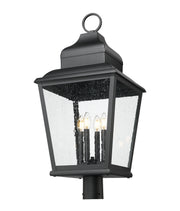 Raphael 4 Light 14" Outdoor Post Mount Fixture in Sand Black, Post Top Only, Round Fitter