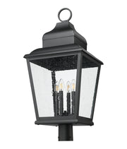 Raphael 4 Light 14" Outdoor Post Mount Fixture in Sand Black, Post Top Only, Round Fitter