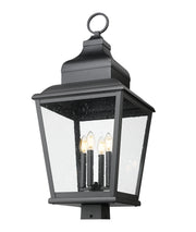 Raphael 4 Light 14" Outdoor Post Mount Fixture in Sand Black, Post Top Only, Square Fitter