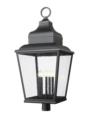 Raphael 5 Light 18" Outdoor Post Mount Fixture in Sand Black, Post Top Only, Round Fitter