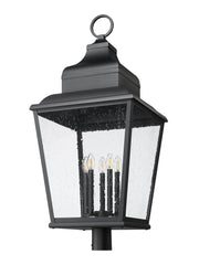 Raphael 5 Light 18" Outdoor Post Mount Fixture in Sand Black, Post Top Only, Round Fitter