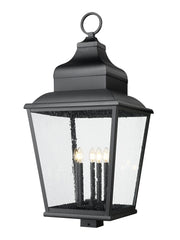 Raphael 5 Light 18" Outdoor Post Mount Fixture in Sand Black, Post Top Only, Square Fitter