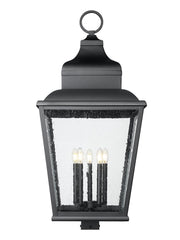Raphael 5 Light 18" Outdoor Post Mount Fixture in Sand Black, Post Top Only, Square Fitter