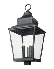 Raphael 5 Light 18" Outdoor Post Mount Fixture in Sand Black, Post Top Only, Square Fitter