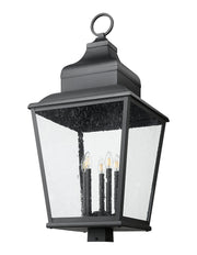 Raphael 5 Light 18" Outdoor Post Mount Fixture in Sand Black, Post Top Only, Square Fitter
