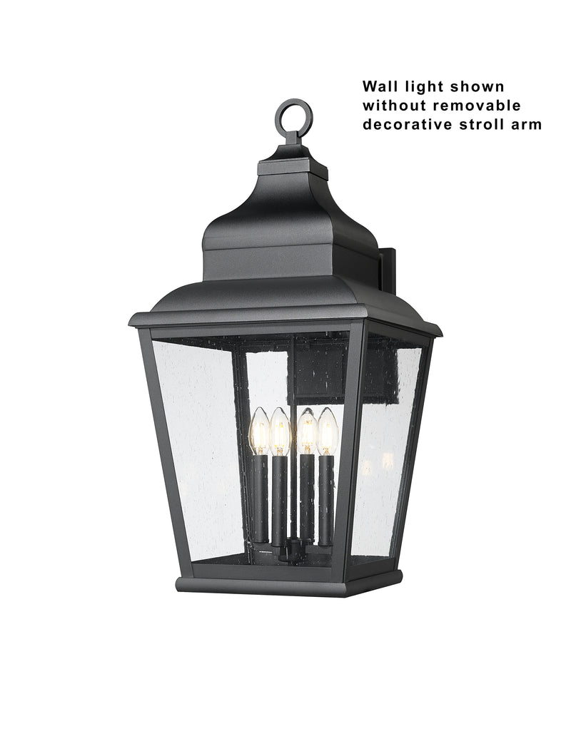 Raphael 4 Light 14" Outdoor Wall Light in Sand Black