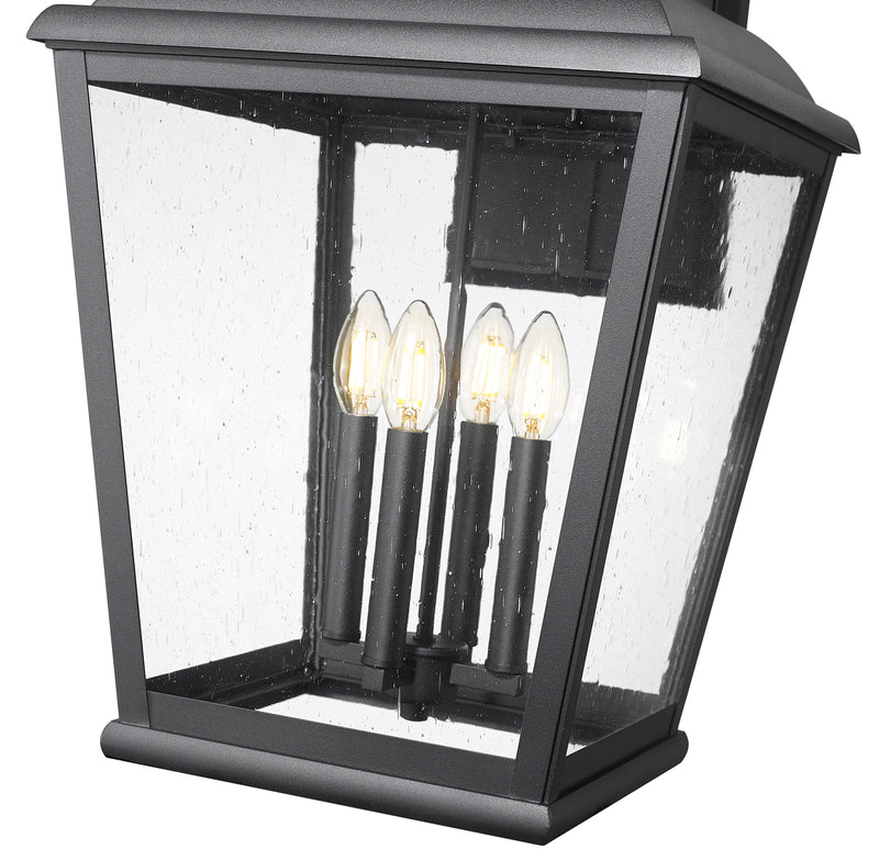 Raphael 4 Light 14" Outdoor Wall Light in Sand Black
