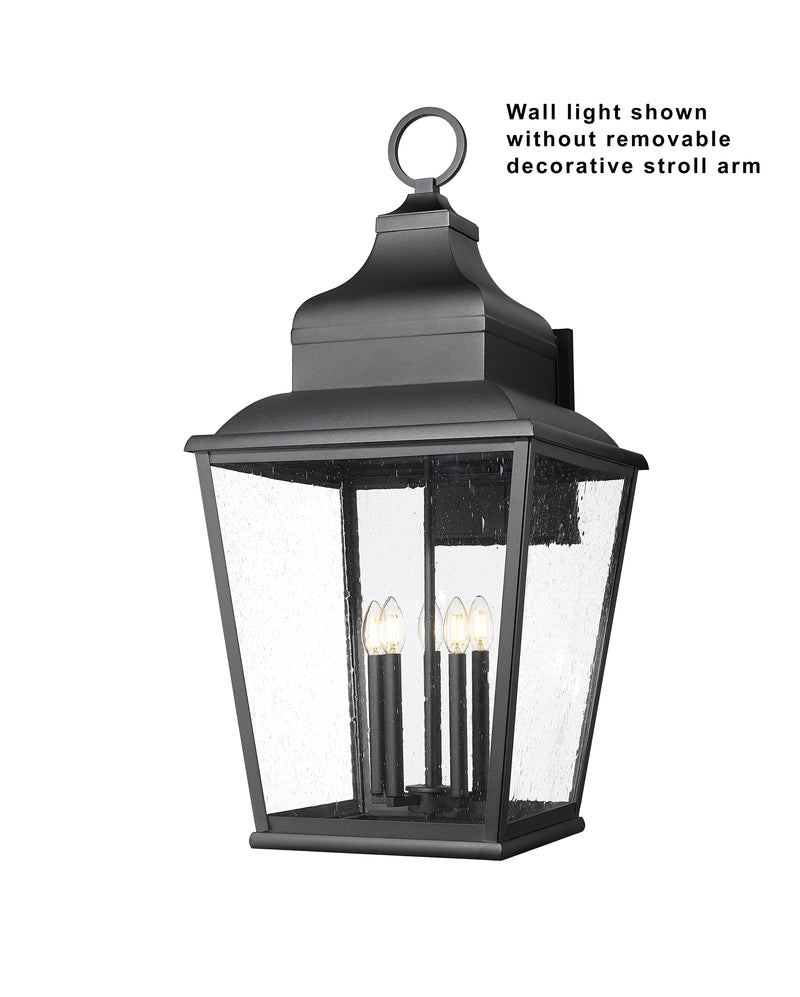 Raphael 5 Light 18" Outdoor Wall Light in Sand Black
