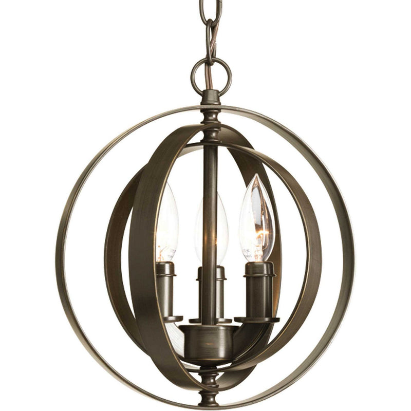 Equinox 3-Light Mini Chandelier in Antique Bronze