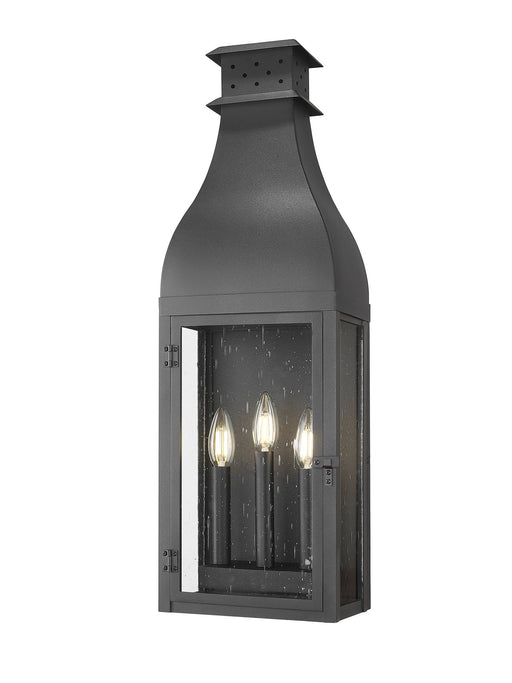 Toulouse 3 Light 8.5" Outdoor Wall Lantern in Sand Black