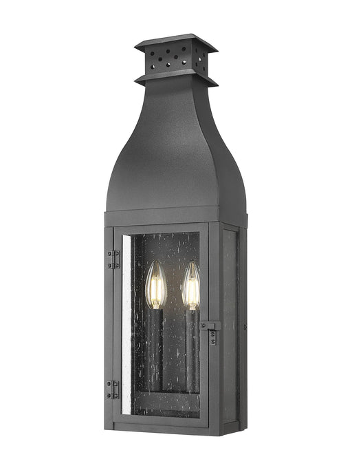 Toulouse 2 Light 7" Outdoor Wall Lantern in Sand Black