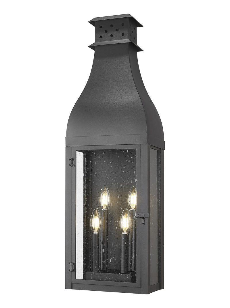 Toulouse 4 Light 10" Outdoor Wall Lantern in Sand Black