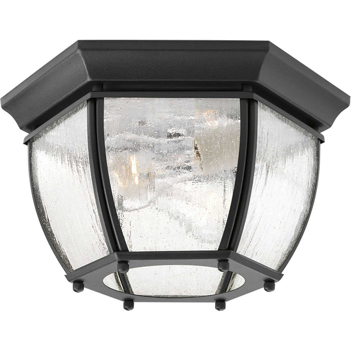 Roman Coach Two Light Flush Mount in Black
