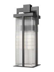 Fortis 2 Light 9.25" Outdoor Wall Lantern in Sand Black