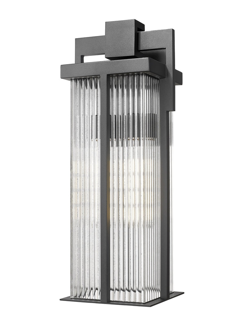Fortis 2 Light 9.25" Outdoor Wall Lantern in Sand Black