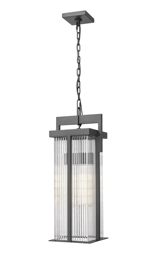 Fortis 2 Light 9.25" Outdoor Pendant in Sand Black