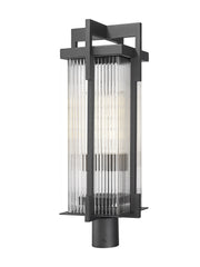 Fortis 2 Light 9.25" Outdoor Post Light, Round Post Fitter in Sand Black, Post Top Only