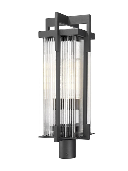 Fortis 2 Light 9.25" Outdoor Post Light, Round Post Fitter in Sand Black, Post Top Only