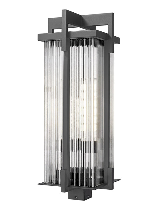 Fortis 3 Light 12.75" Outdoor Post Light, Square Post Fitter in Sand Black, Post Top Only