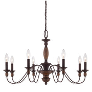 Holbrook 8-Light Chandelier in Tuscan Brown - Lamps Expo