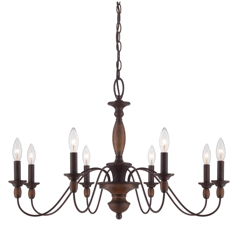 Holbrook 8-Light Chandelier in Tuscan Brown - Lamps Expo