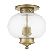 Harbor 3-Light Flush Mount in Antique Brass