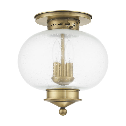 Harbor 3-Light Flush Mount in Antique Brass