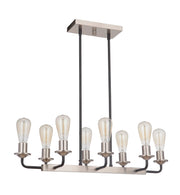 Randolph 8 Light 30" Island in Flat Black/Brushed Polished Nickel