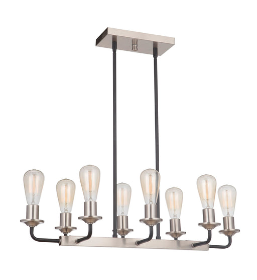 Randolph 8 Light 30" Island in Flat Black/Brushed Polished Nickel