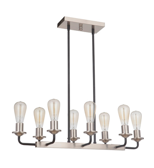 Randolph 8 Light 30" Island in Flat Black/Brushed Polished Nickel
