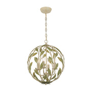 Broche 4 Light 16" Chandelier in Champagne Green Tea
