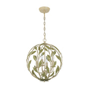 Broche 4 Light 16" Chandelier in Champagne Green Tea