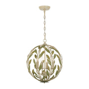 Broche 4 Light 16" Chandelier in Champagne Green Tea