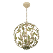 Broche 4 Light 16" Chandelier in Champagne Green Tea