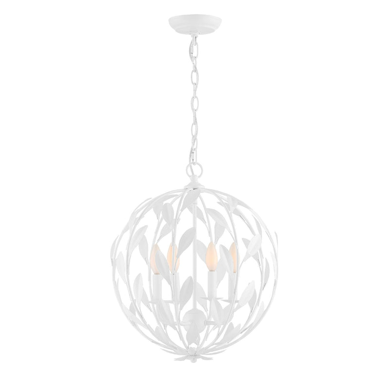 Broche 4 Light 16" Chandelier in Matte White