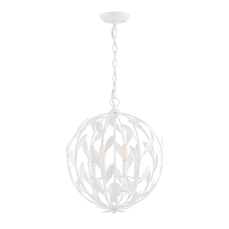 Broche 4 Light 16" Chandelier in Matte White