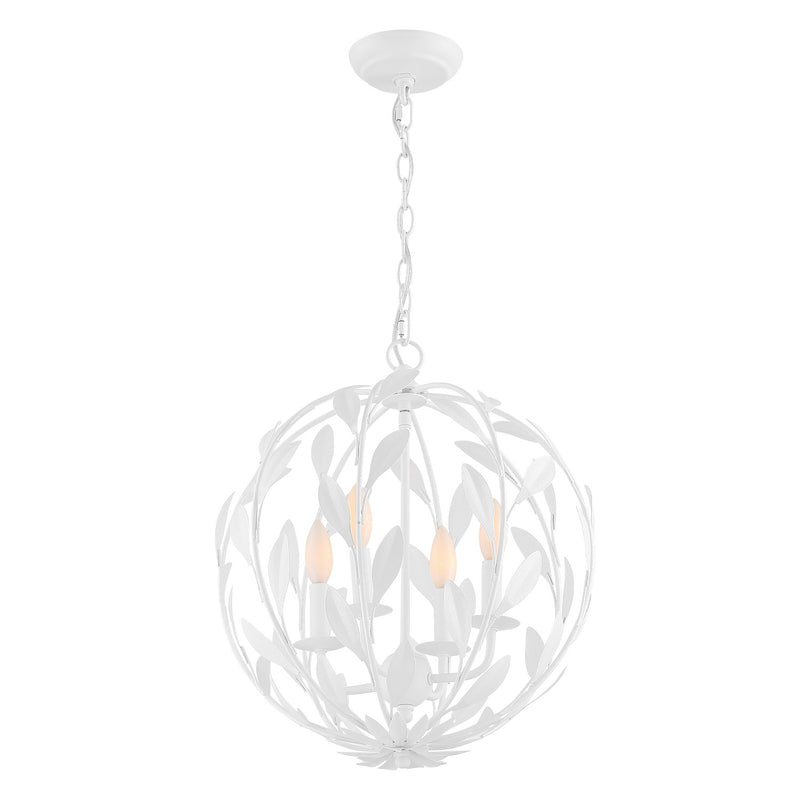 Broche 4 Light 16" Chandelier in Matte White