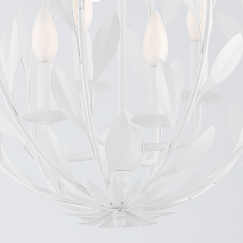 Broche 4 Light 16" Chandelier in Matte White