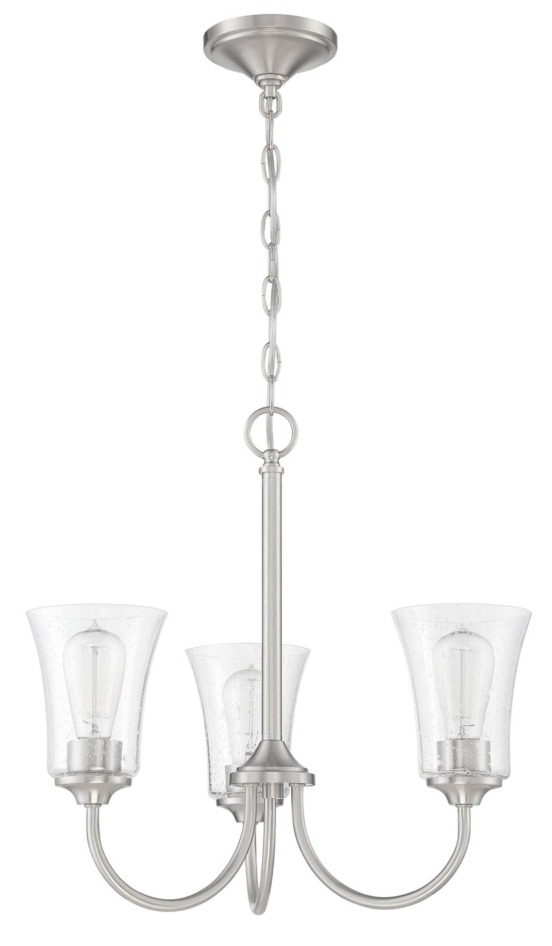 Gwyneth 3 Light 20" Chandelier in Brushed Polished Nickel