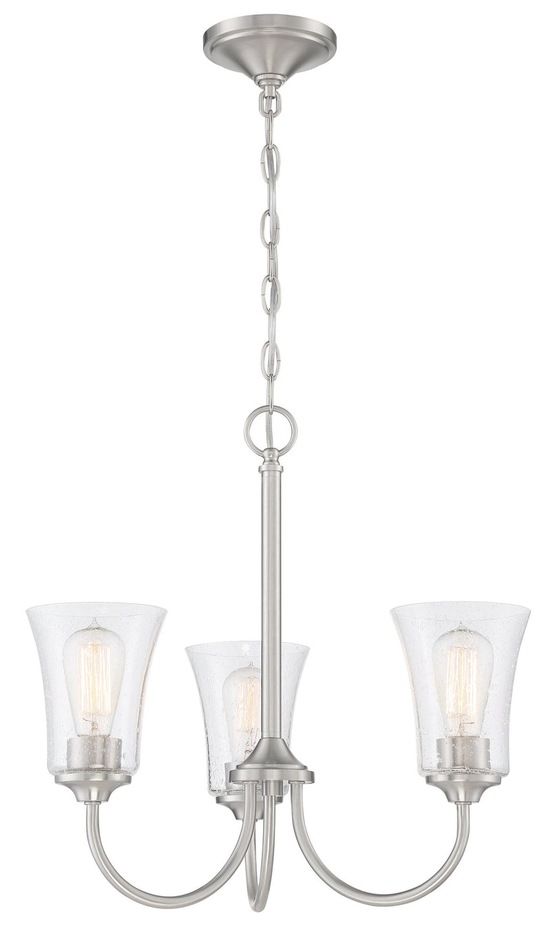 Gwyneth 3 Light 20" Chandelier in Brushed Polished Nickel