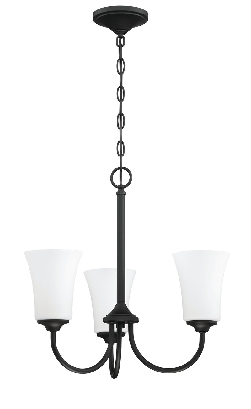 Gwyneth 3 Light 20" Chandelier in Flat Black