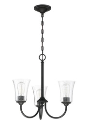 Gwyneth 3 Light 20" Chandelier in Flat Black