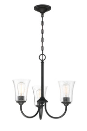 Gwyneth 3 Light 20" Chandelier in Flat Black