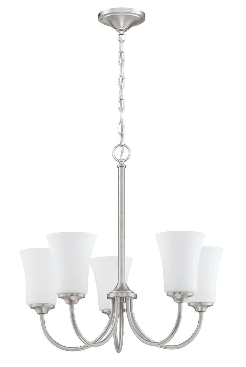 Gwyneth 5 Light 23" Chandelier in Brushed Polished Nickel