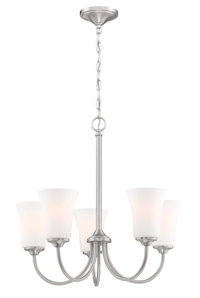 Gwyneth 5 Light 23" Chandelier in Brushed Polished Nickel