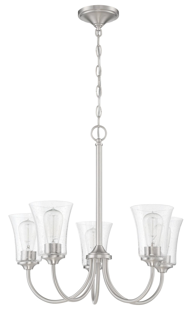 Gwyneth 5 Light 23" Chandelier in Brushed Polished Nickel